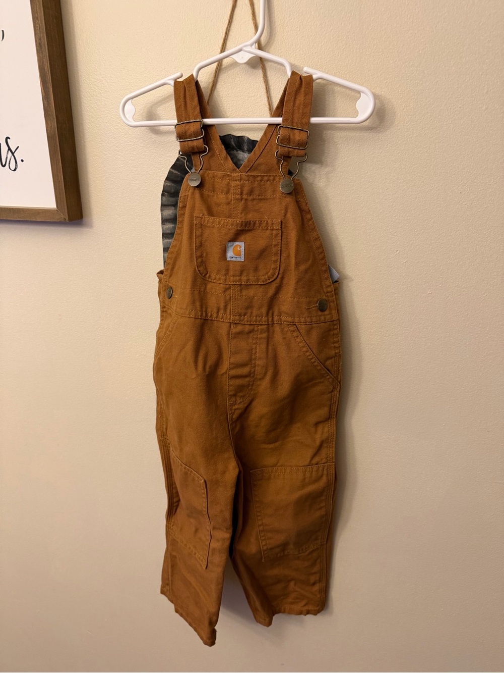 Carhartt Toddler Rust Brown Canvas Overalls